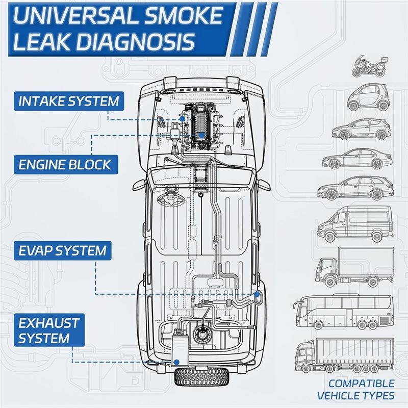 12-In-1 EVAP Vacuum Leak Detec - Smoke Leak Detector review and price