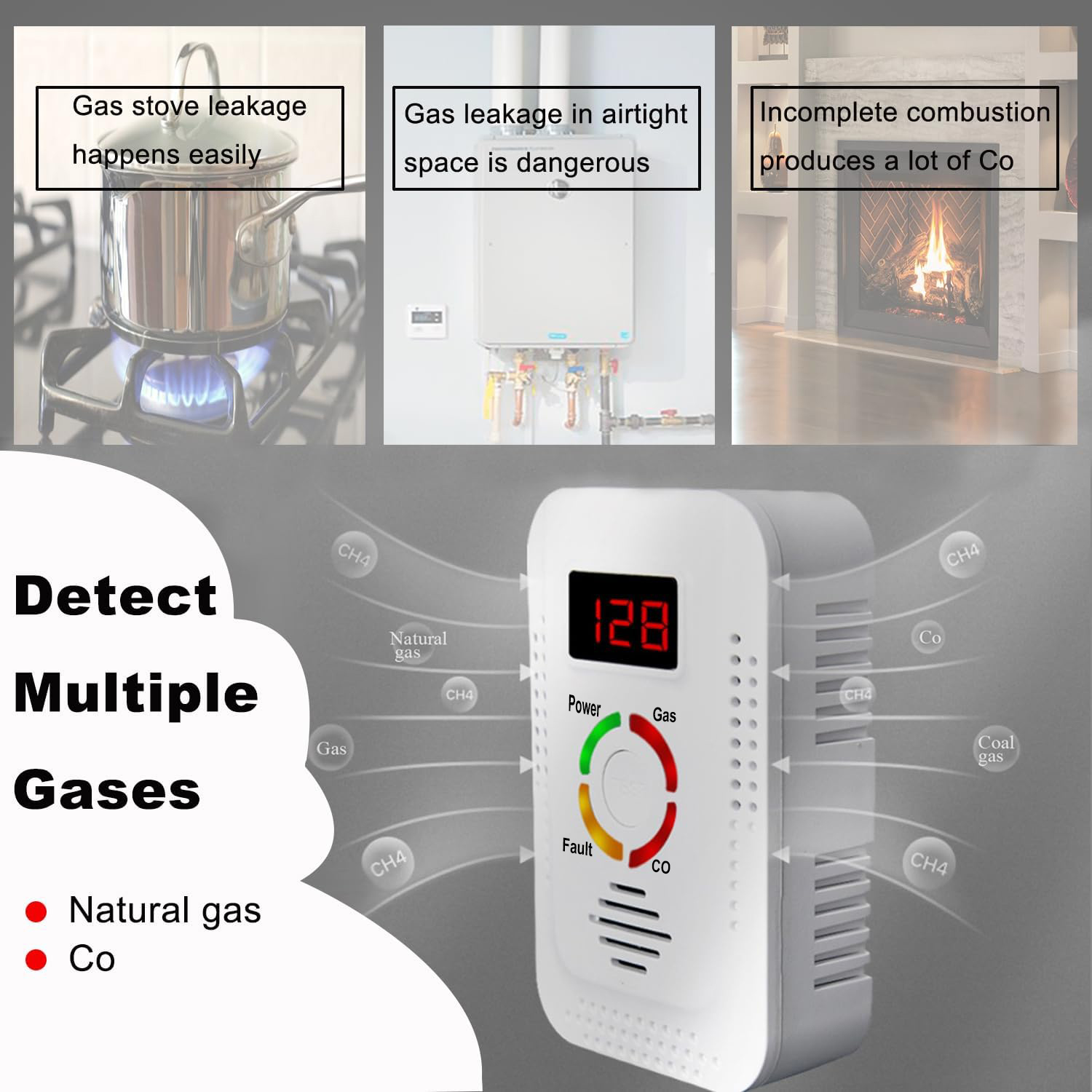 Natural Gas Detector 2in1 And  - Smoke Leak Detector review and price